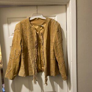EUC Chico's suede jacket with fringe  Chico's size 3 / XL / 16